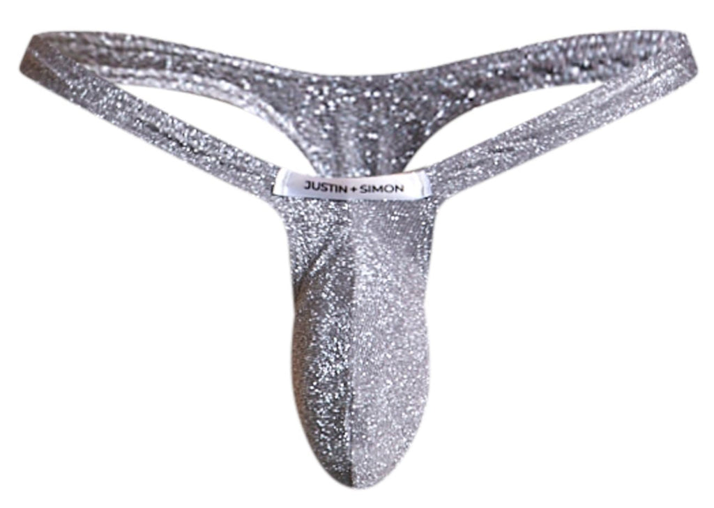 Justin + Simon Bulge Thongs - Lurex Gray