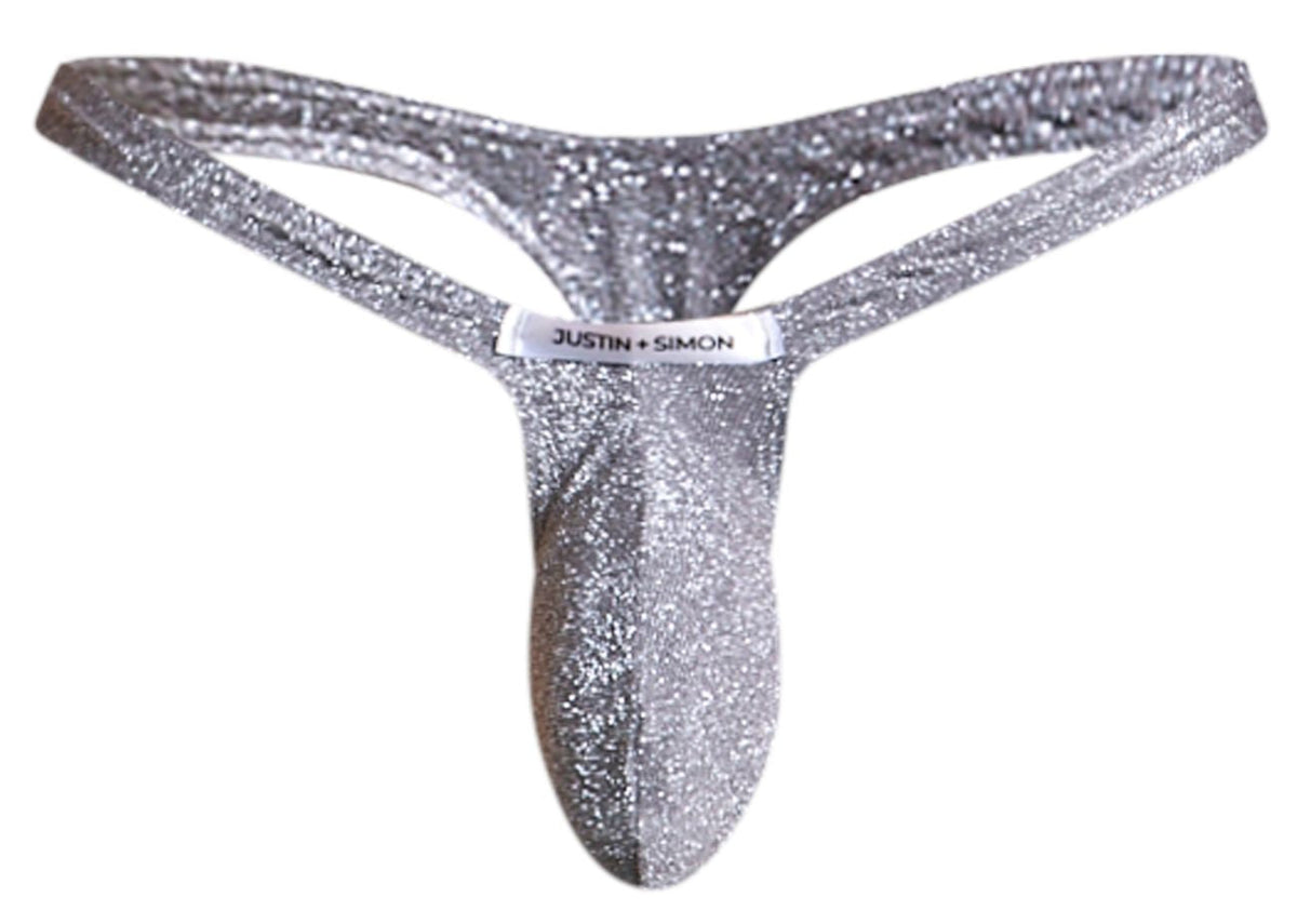 Justin + Simon Bulge Thongs - Lurex Gray