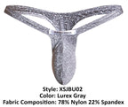 Justin + Simon Bulge Thongs - Lurex Gray