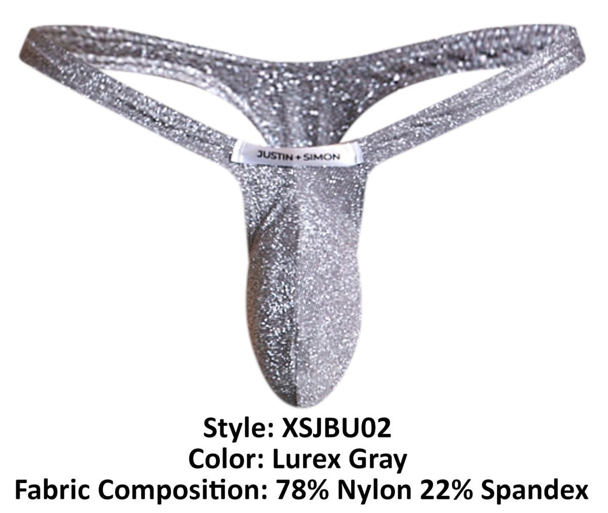 Justin + Simon Bulge Thongs - Lurex Gray