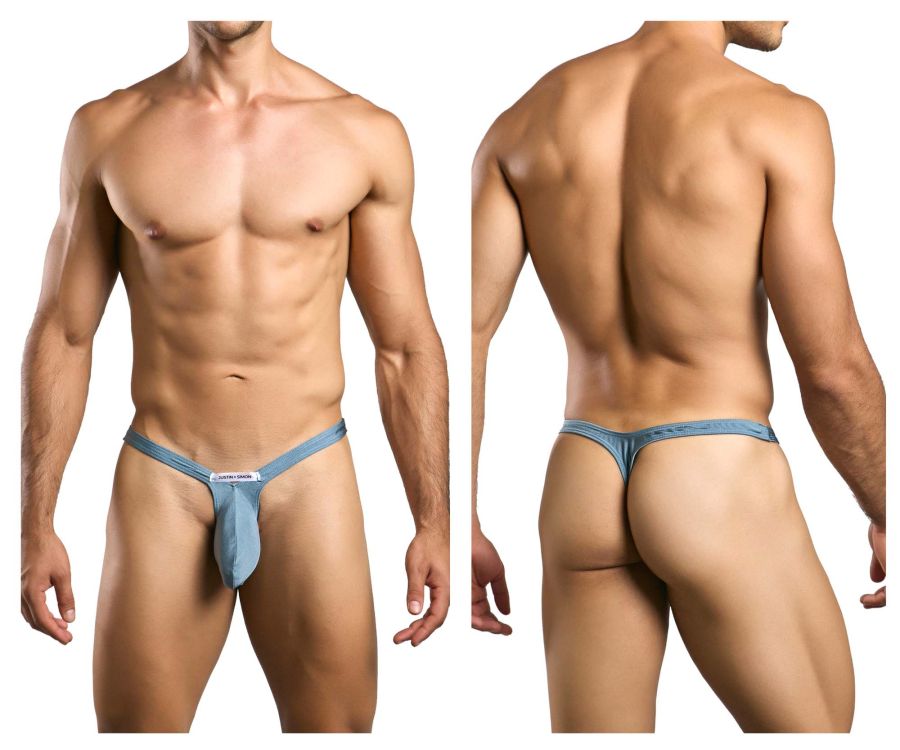 Justin + Simon Bulge Thongs - Metal Green