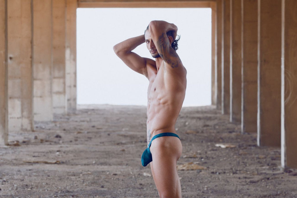 Justin + Simon Bulge Thongs - Opal Green