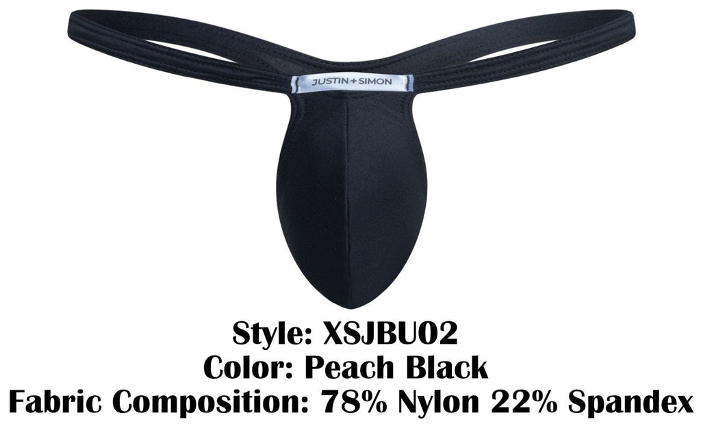 Justin + Simon Bulge Thongs - Peach Black