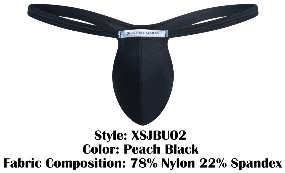 Justin + Simon Bulge Thongs - Peach Black