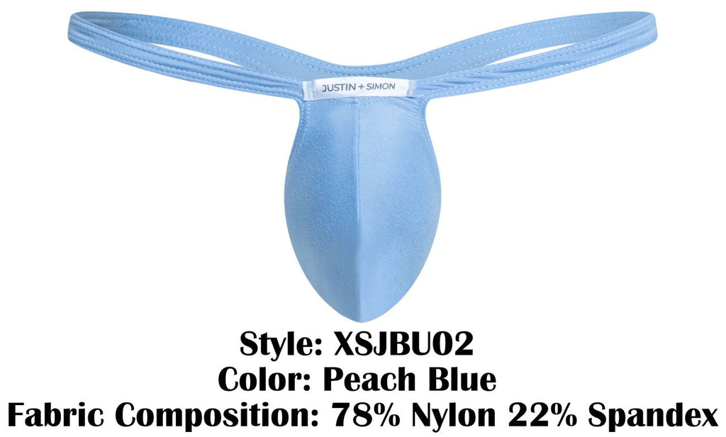 Justin + Simon Bulge Thongs - Peach Blue
