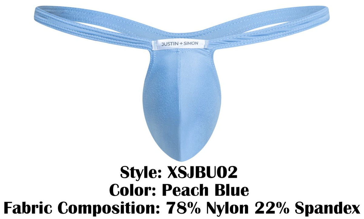 Justin + Simon Bulge Thongs - Peach Blue