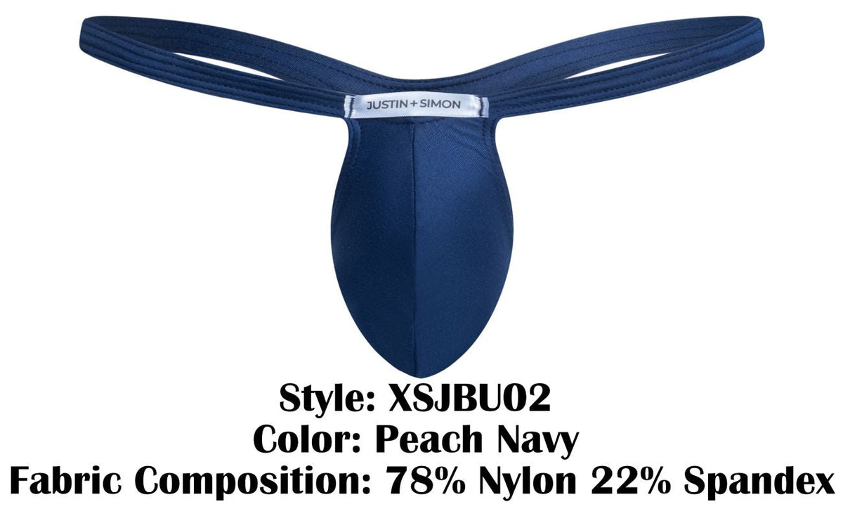Justin + Simon Bulge Thongs - Peach Navy