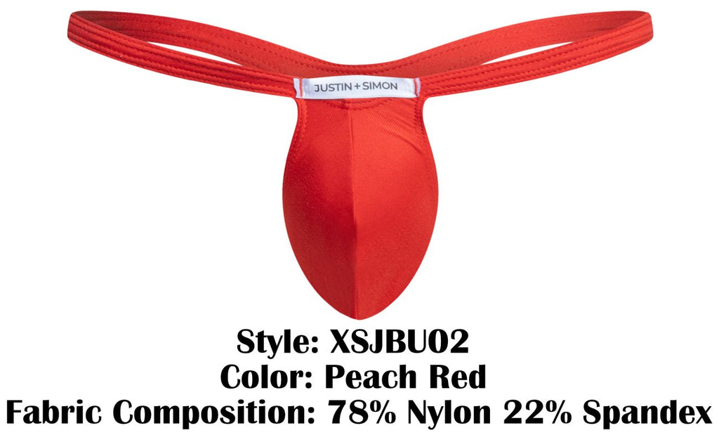 Justin + Simon Bulge Thongs - Peach Red