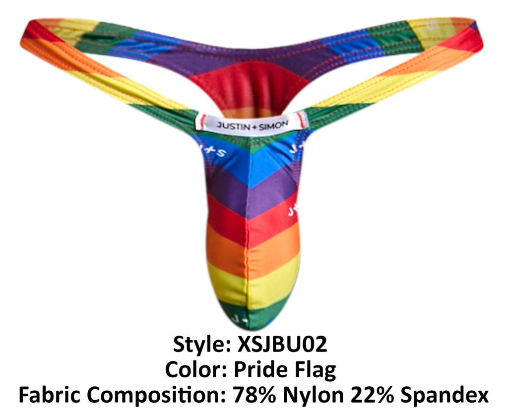 Justin + Simon Bulge Thongs - Pride Flag