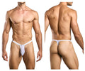Justin + Simon Bulge Thongs - White Mesh