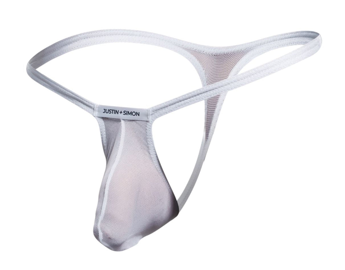 Justin + Simon Bulge Thongs - White Mesh