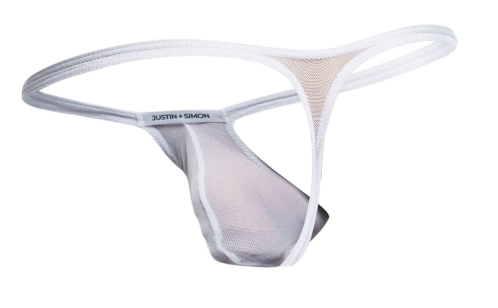 Justin + Simon Bulge Thongs - White Mesh