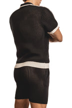Matteo Crochet Knit Pull Over Shirt