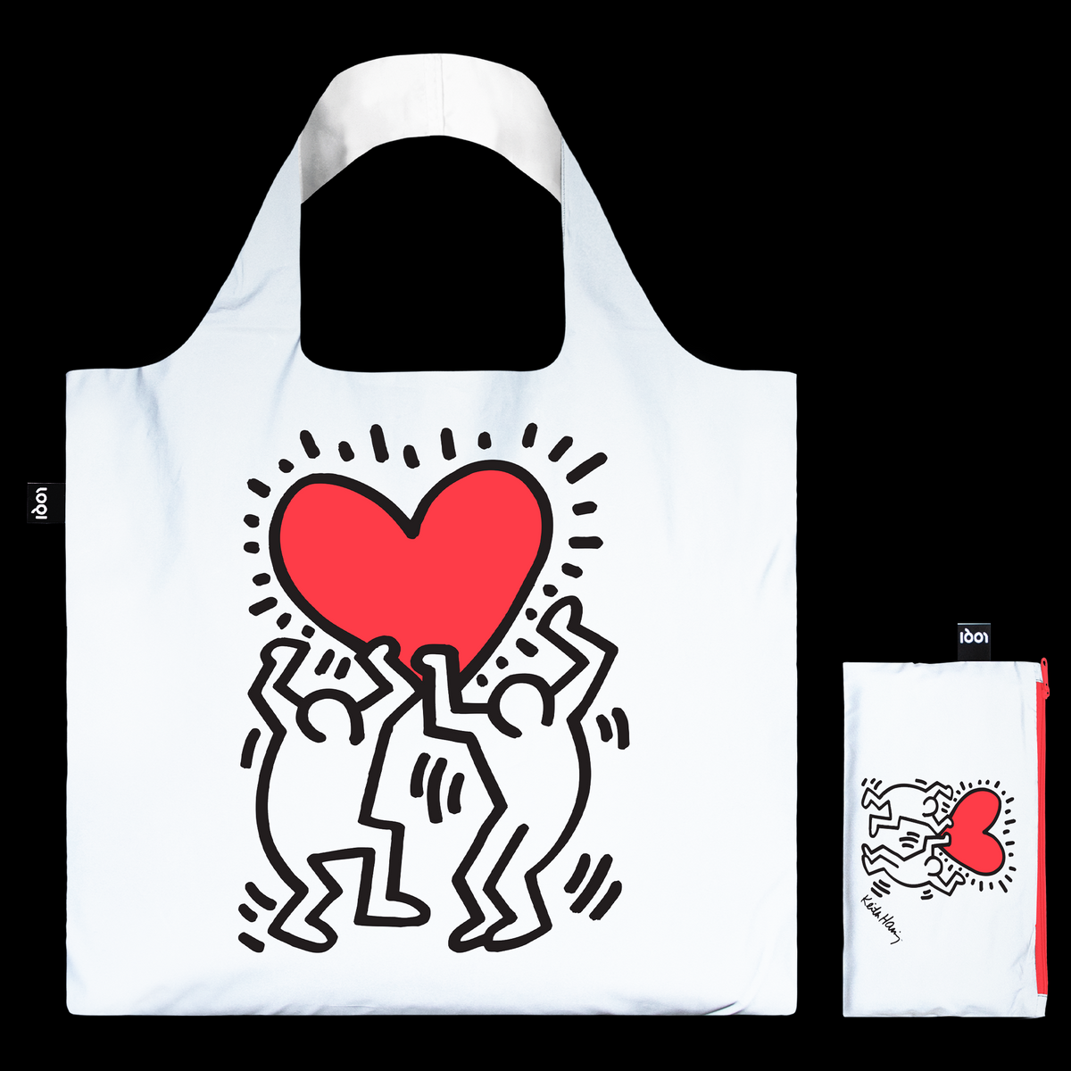 KEITH HARING Dancing Heart Reflective Bag by LOQI