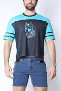 CELLBLOCK 13 Kennel Club DARK PUP Crop Top - Turquoise