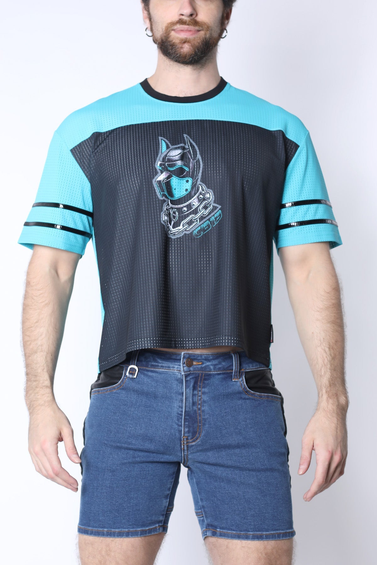 CELLBLOCK 13 Kennel Club DARK PUP Crop Top - Turquoise