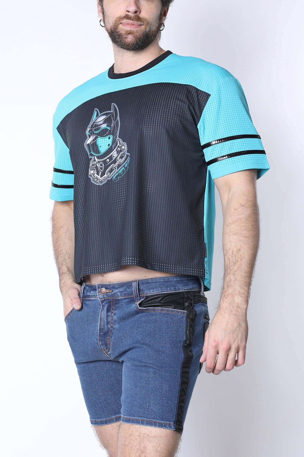 CELLBLOCK 13 Kennel Club DARK PUP Crop Top - Turquoise