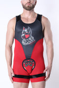 CELLBLOCK 13 Kennel Club DARK PUP Singlet Chaps - Red