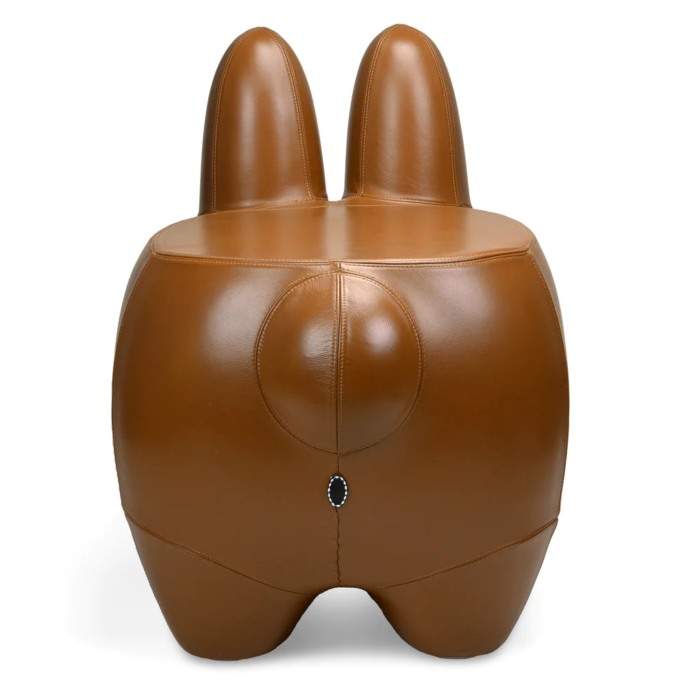 KIDROBOT ART GIANT LEATHER SMORKIN' LABBIT STOOL BY FRANK KOZIK - BROWN EDITION
