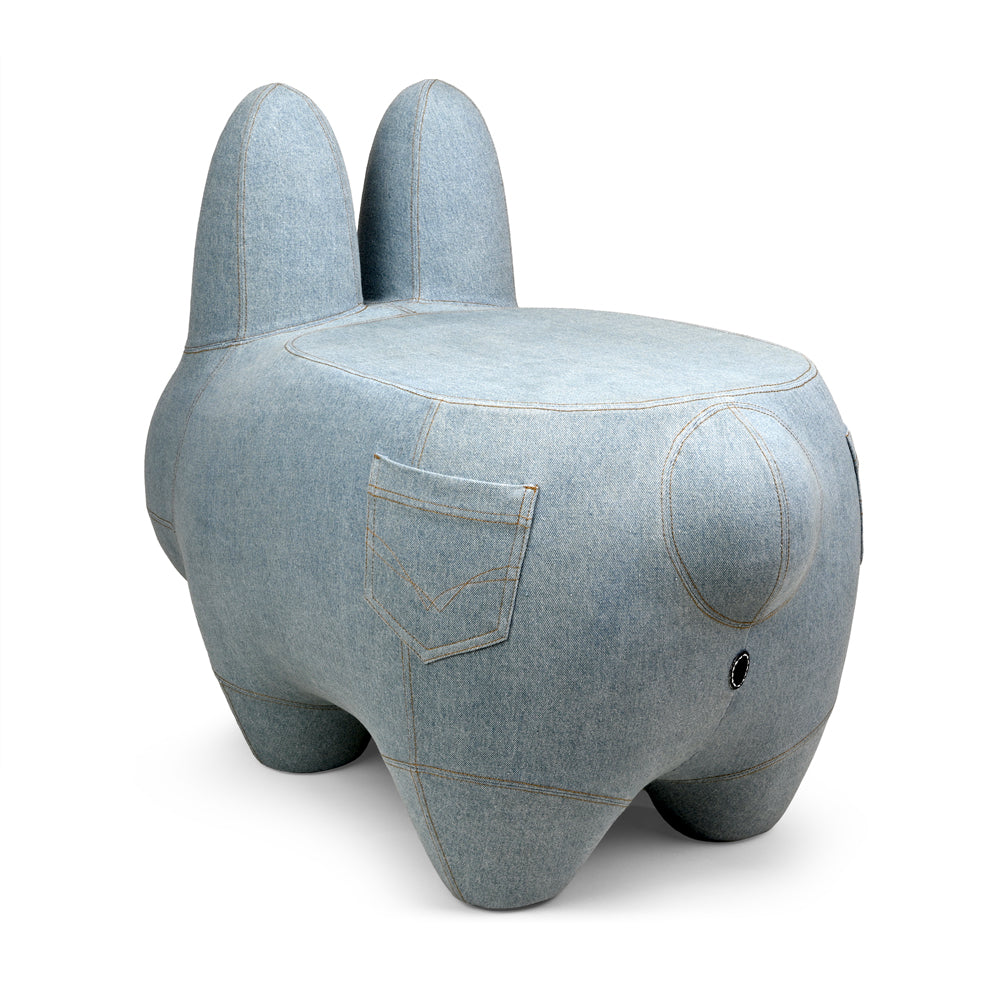 Kidrobot Art Giant Denim Happy Stache' Labbit Stool