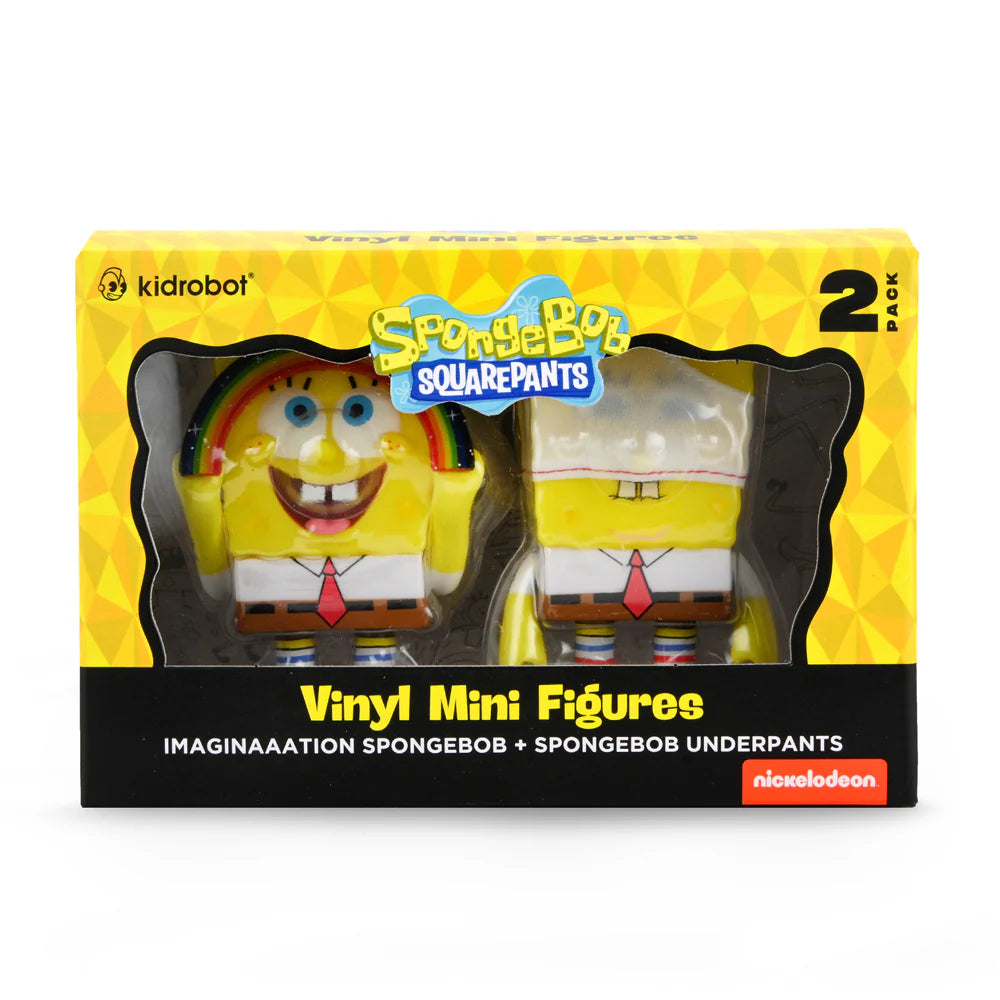 KIDROBOT IMAGINATION SPONGEBOB SQUAREPANTS & SPONGEBOB UNDERPANTS VINYL FIGURE 2-PACK