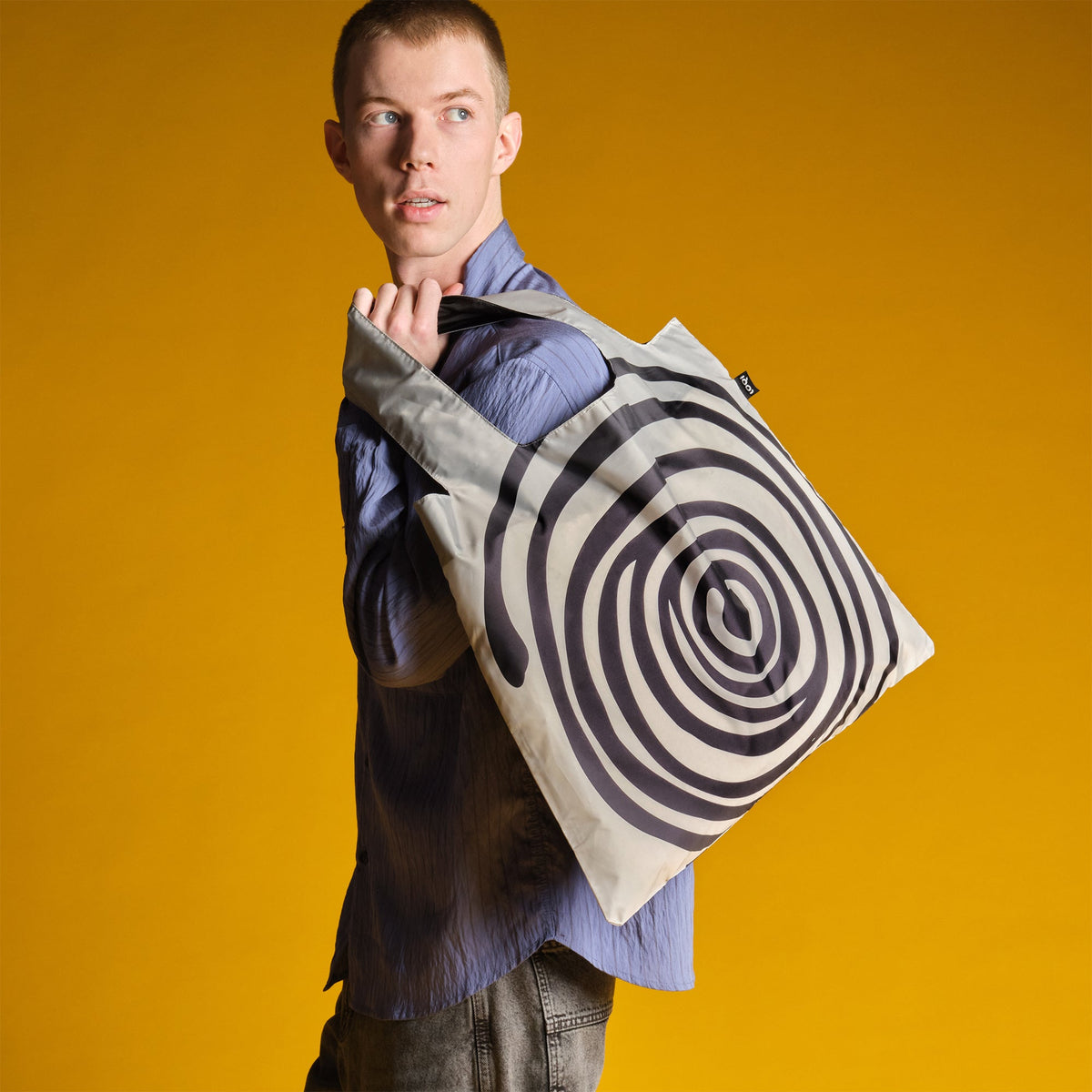 LOUISE BOURGEOIS Spiral Black Recycled Bag by LOQI