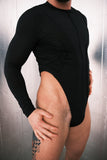 Louis Gabriel Nouchi LONG SLEEVE BODY WITH CORSET DETAILS IN RECYCLED JERSEY