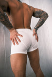 Louis Gabriel Nouchi BOXER WITH ASYMMETRICAL OPENING IN COTTON WHITE