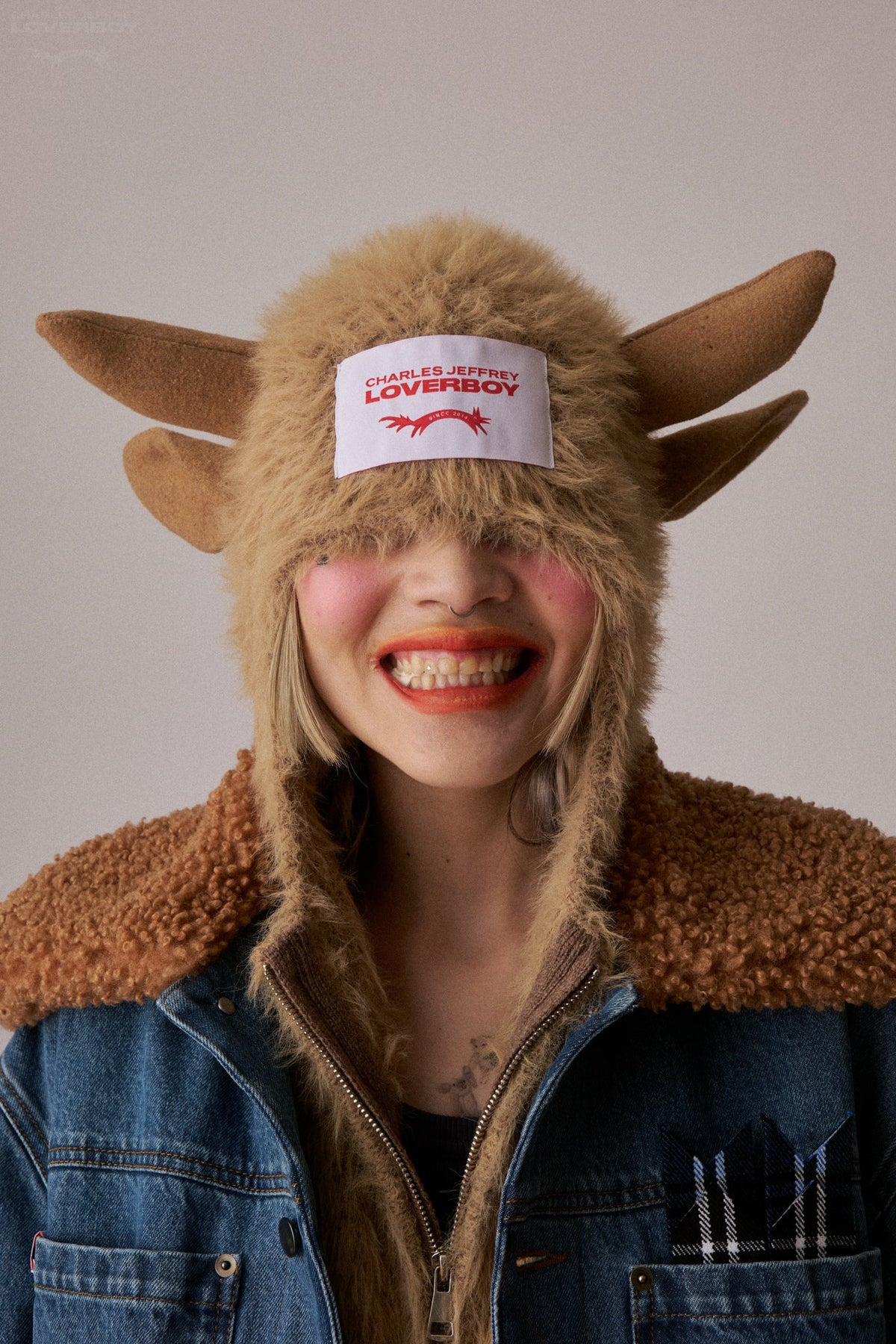 HIGHLAND COW BALACLAVA CARDI in BROWN