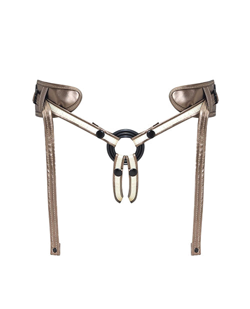 Strap On Me Leatherette Desirous Harness - Metallic Bronze