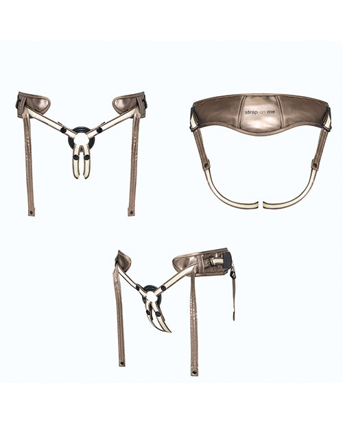Strap On Me Leatherette Desirous Harness - Metallic Bronze