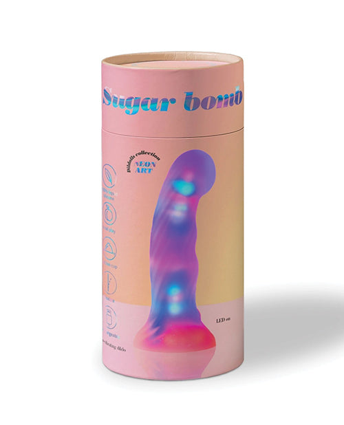 Love to Love Dildolls Sugar Bomb Neon Art LED Silicone Dildo - Multi Color