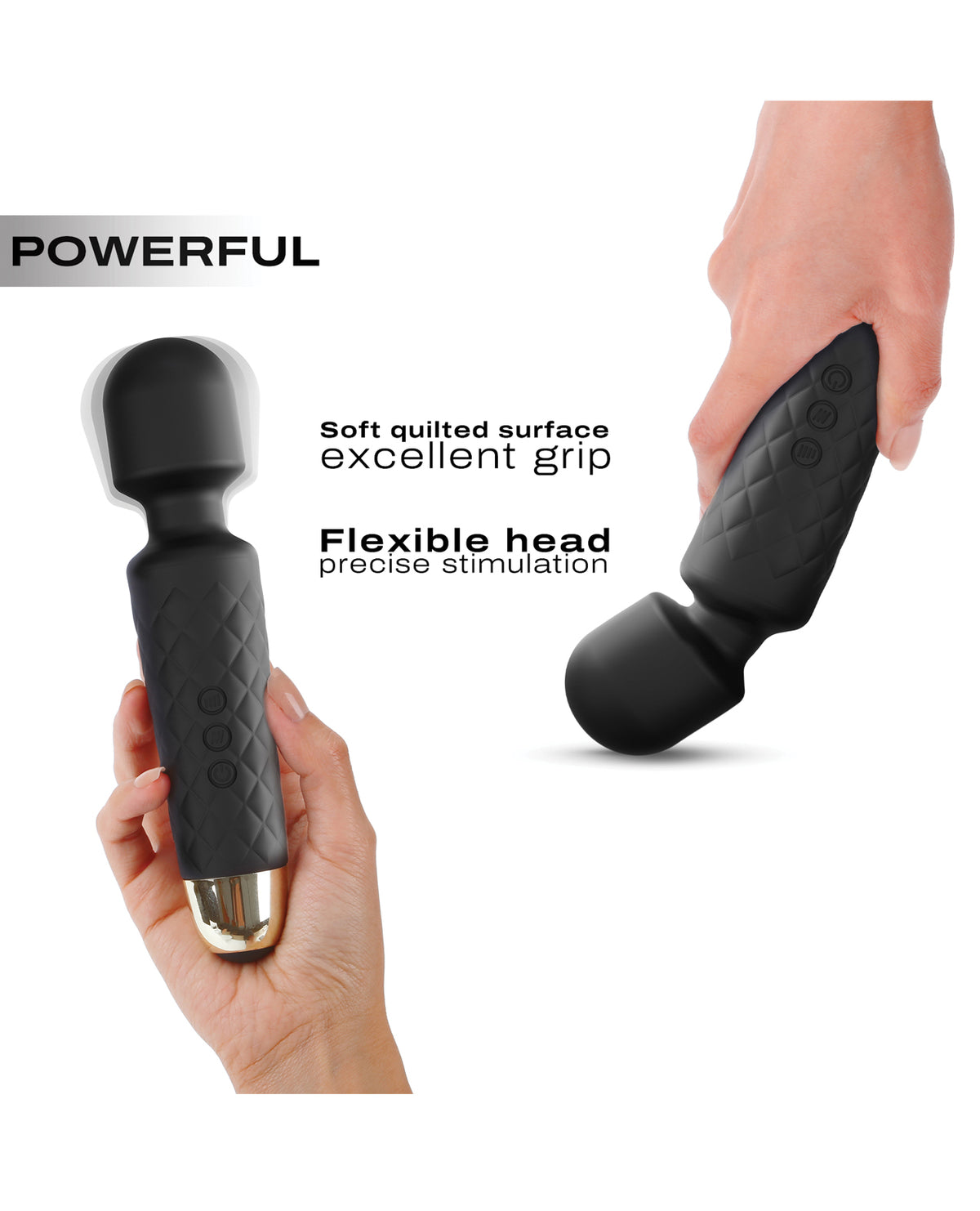 Dorcel Wanderful Wand Massager - Black/Gold