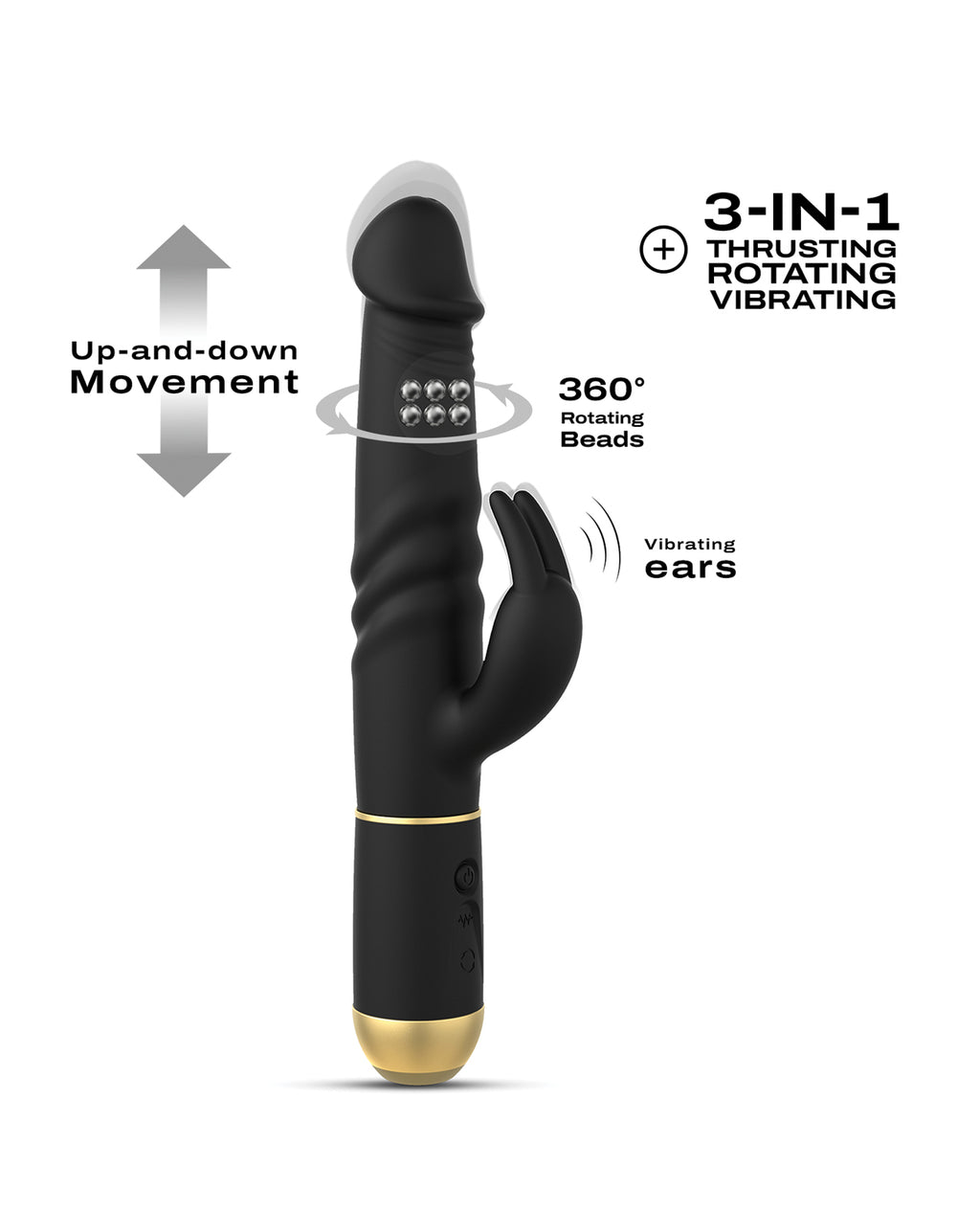 Dorcel Thrusting & Spinning Furious Rabbit 2.0 - Black