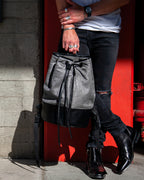 MORPHOSIX LUX UTILITY LEATHER BAG SILVER GRAPHITE