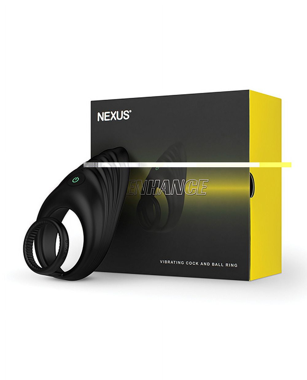 Nexus Enhance Rechargeable Silicone Vibrating Cock and Ball Ring - Black