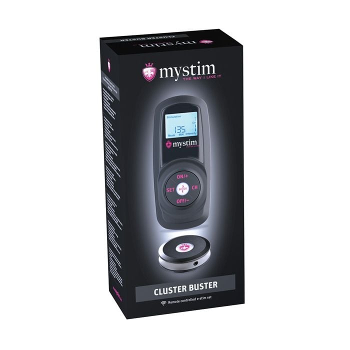Mystim Cluster Buster Wireless E-Stim Starter Kit - Black