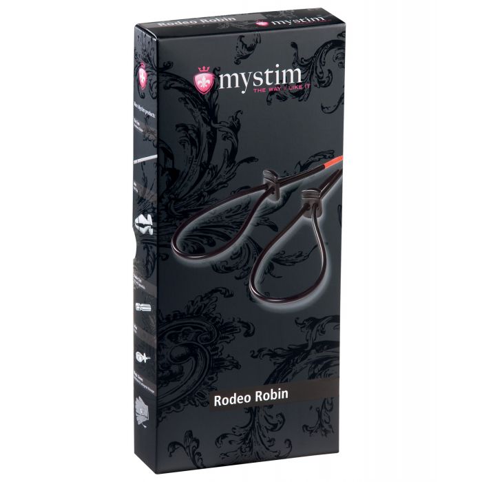 Mystim Rodeo Robin E-Stim Penis & Testicle Strap Set - Black