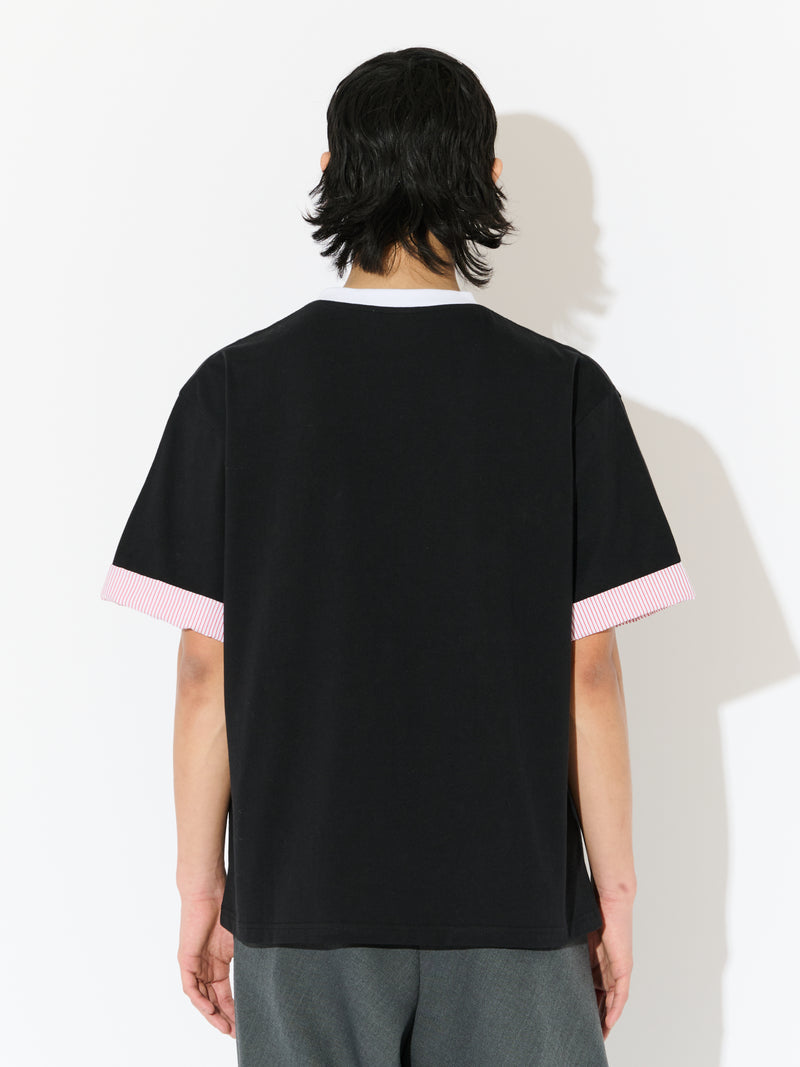 LOVERBOY BY CHARLES JEFFREY TURN UP TEE in BLACK YELLOW