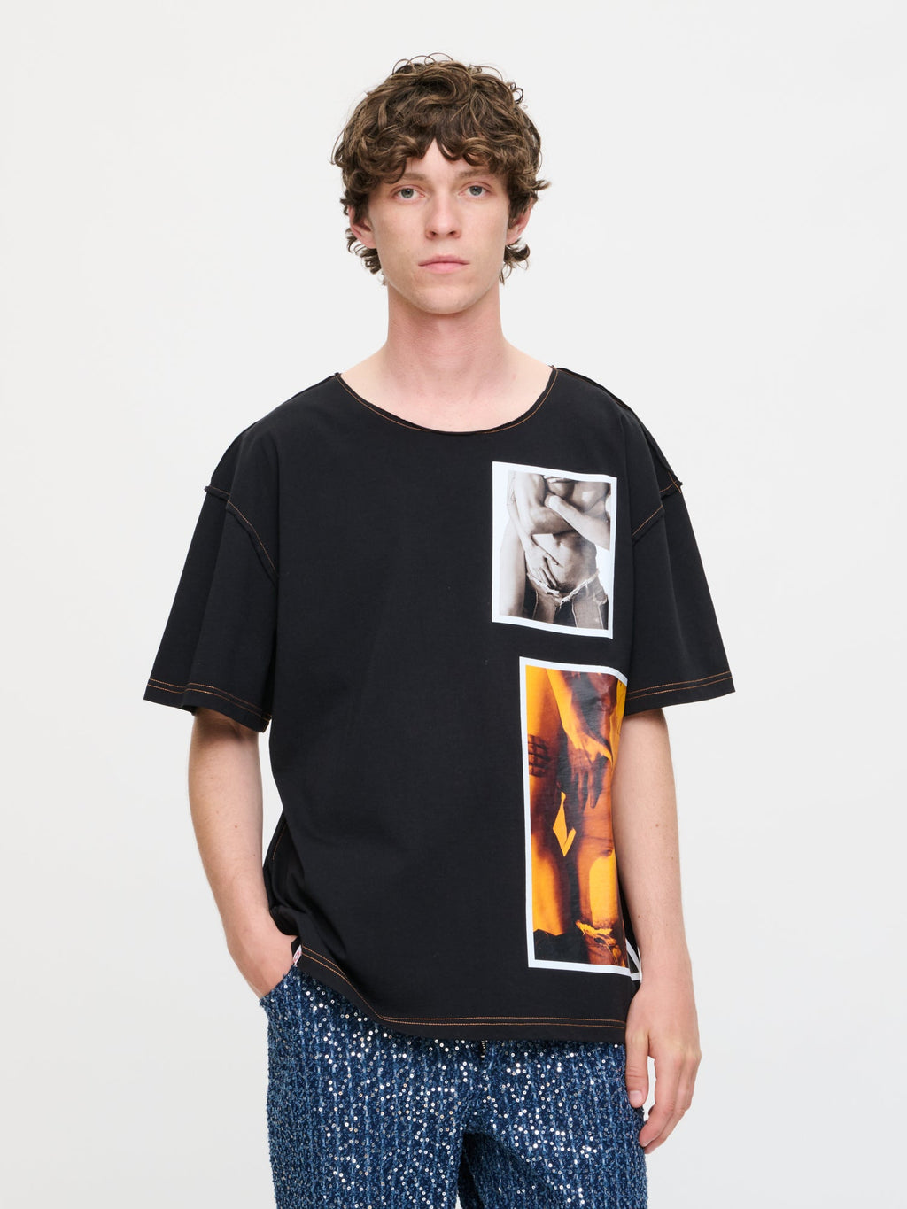 LOVERBOY BY CHARLES JEFFREY GRAPHIC TEE in BLACK