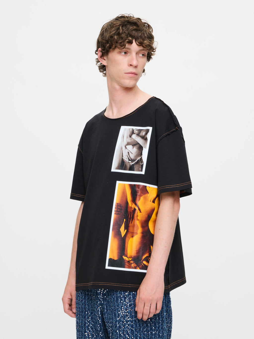 LOVERBOY BY CHARLES JEFFREY GRAPHIC TEE in BLACK