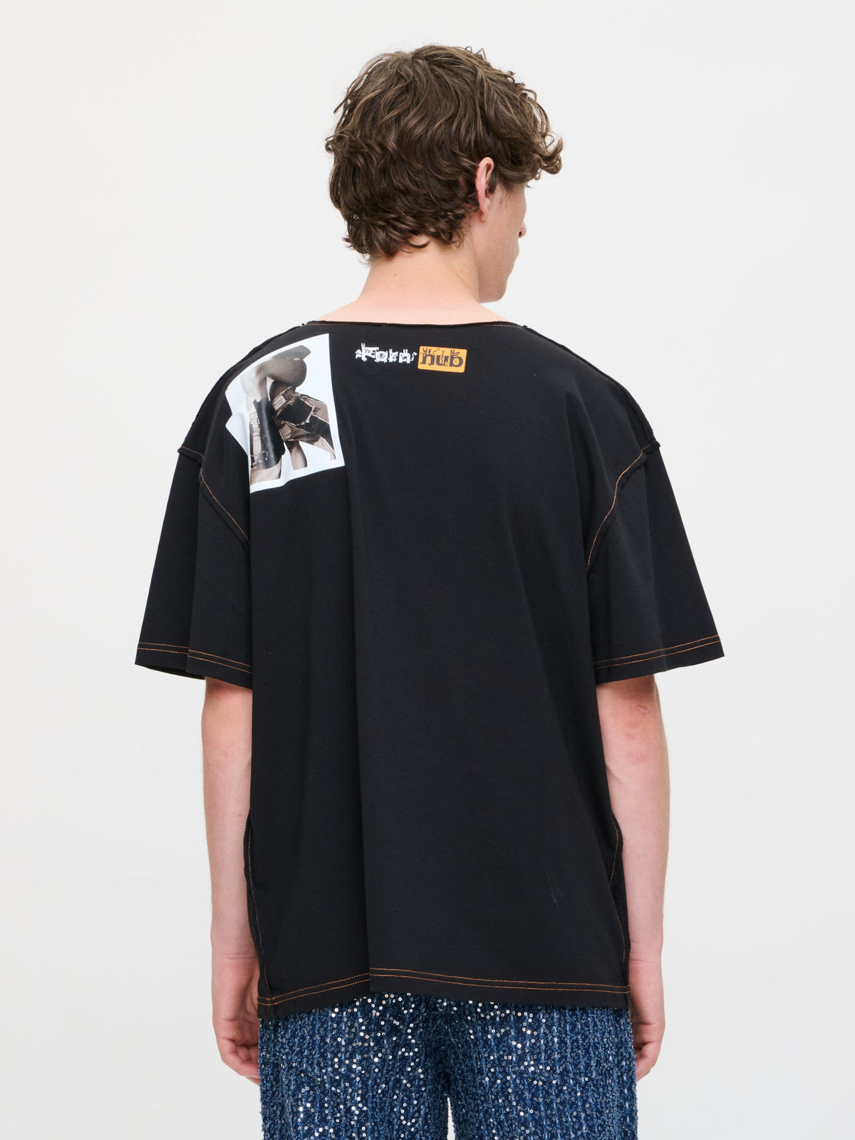 LOVERBOY BY CHARLES JEFFREY GRAPHIC TEE in BLACK