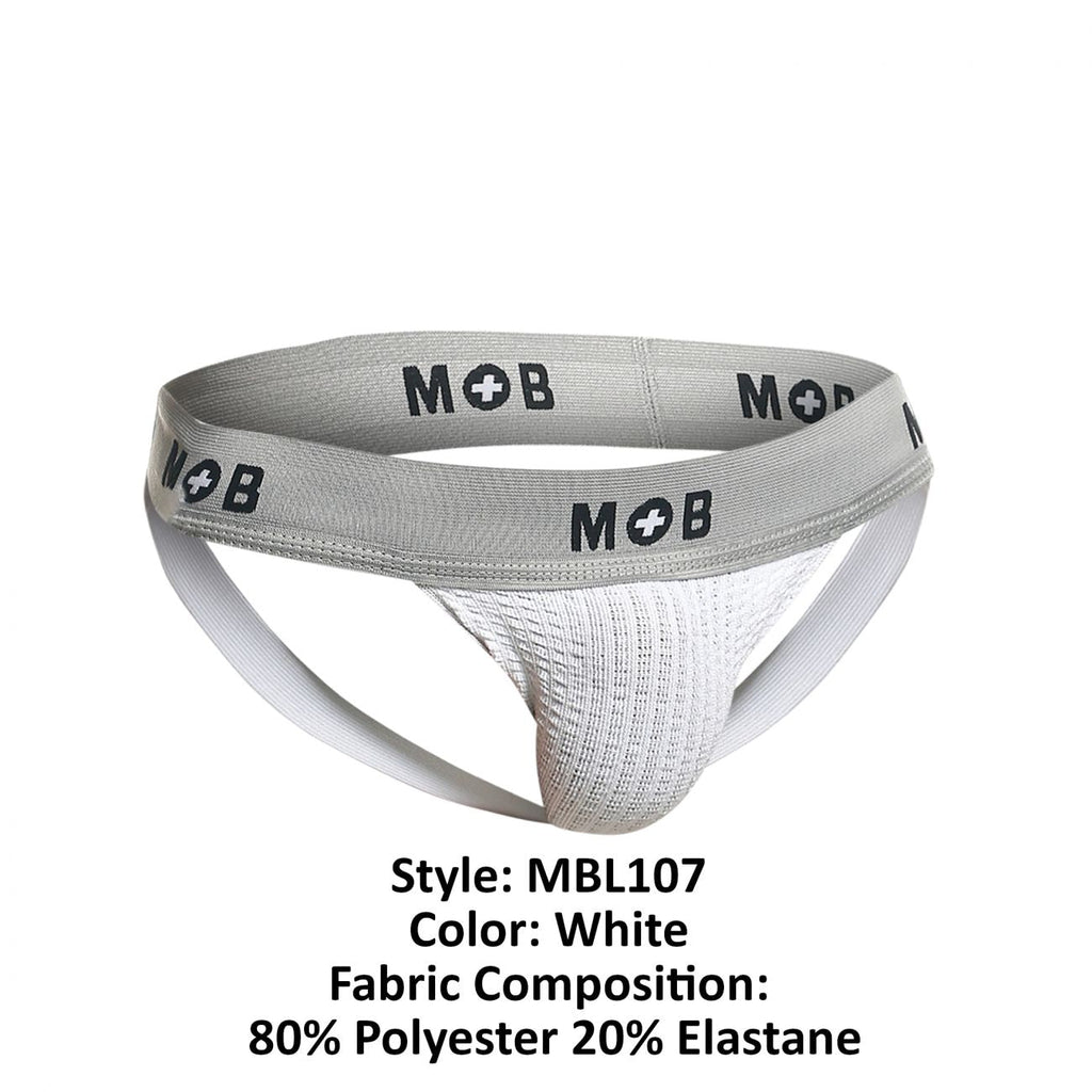 Malebasics MOB Classic Fetish Jock 3 Inches Jockstrap - White
