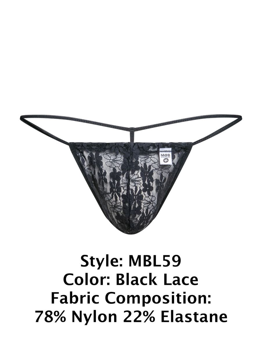 Malebasics Lace G-String - Black Lace