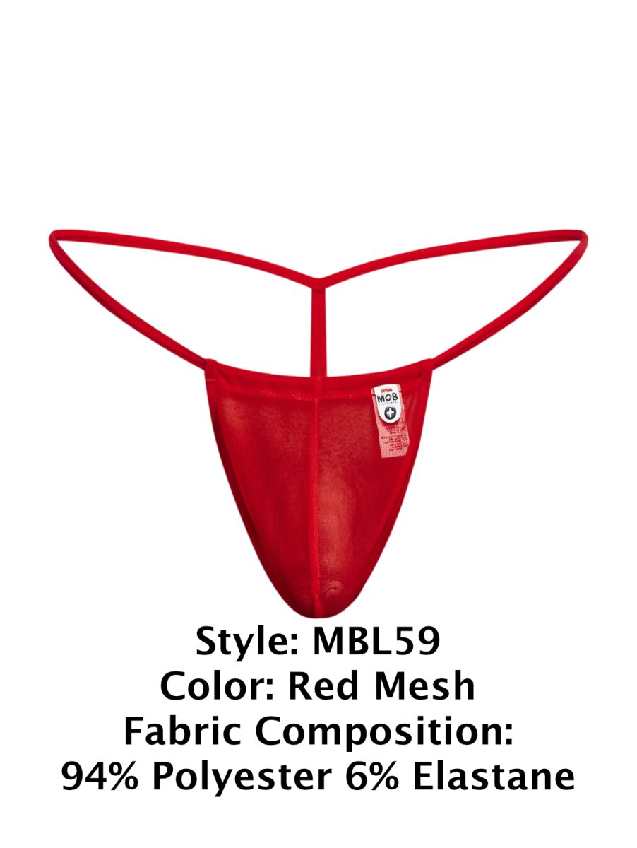 Malebasics Mesh G-String - Red Mesh