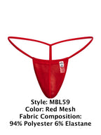 Malebasics Mesh G-String - Red Mesh