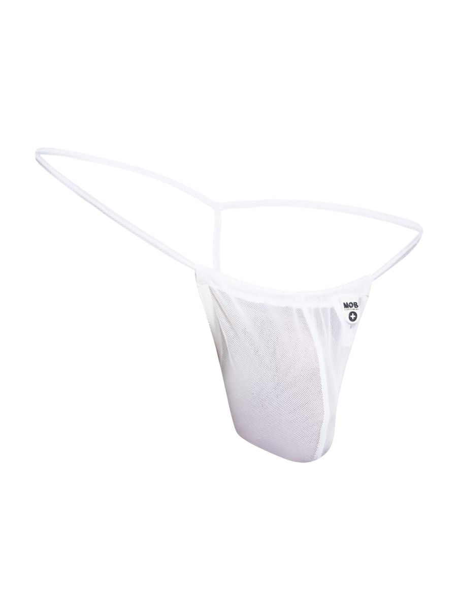Malebasics Mesh G-String - White Mesh