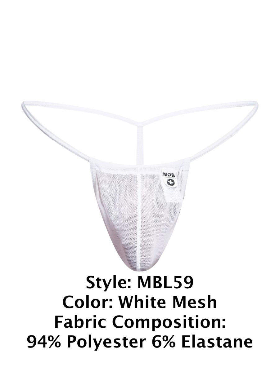 Malebasics Mesh G-String - White Mesh