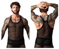 Male Power Fishnet 2 Tank Top - Black