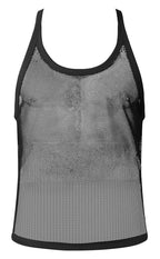 Male Power Fishnet 2 Tank Top - Black